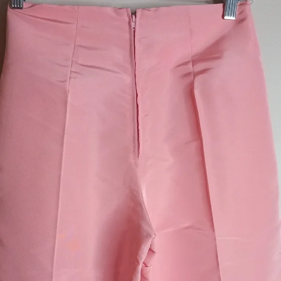 Greta Constantine Wide Leg Super High Waisted Long Structured Silk Trousers XS-S - Picture 4 of 12